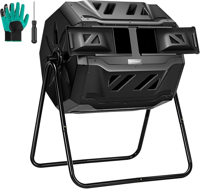 VIVOSUN 43-Gallon Dual-Chamber Tumbling Composter