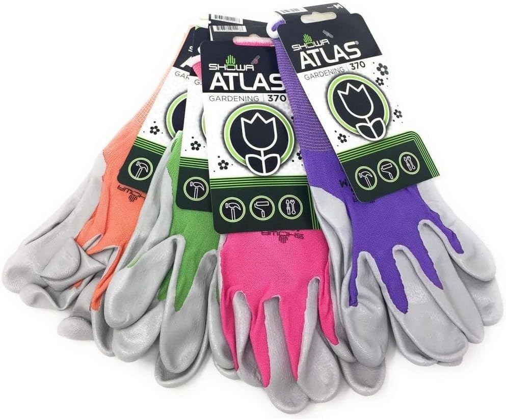 SHOWA Atlas 370 Garden Club Gloves, 4-Pack